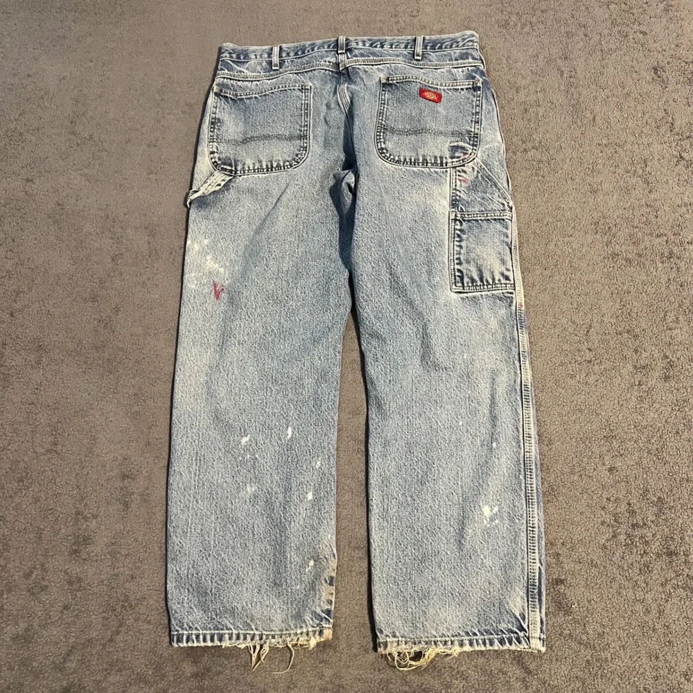 Vintage Dickies Carpenter Jeans Mens 36x30 Distressed Paint Splatter Workwear